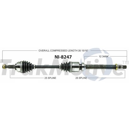 Surtrack Axle Cv Axle Shaft, Ni-8247 NI-8247